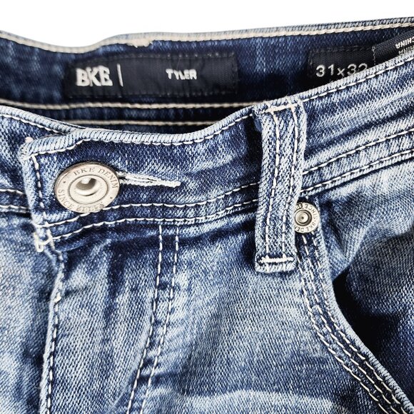 BKE Jeans Tyler Straight Leg Relaxed Fit Jeans Mens Size 31 x 32 Blue - Picture 8 of 13